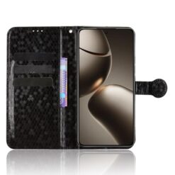 Peňaženkové puzdro Honeycomb Dot Texture Case čierne – Xiaomi 15T Pro | Lacné Kryty Lacné Kryty | Peňaženkové puzdro Honeycomb Dot Texture Case čierne – Xiaomi 15T Pro | Lacné Kryty