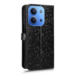 Lacné Kryty | Peňaženkové puzdro Honeycomb Dot Texture Case čierne – Xiaomi Poco C85 | Lacné Kryty