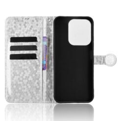 Lacné Kryty | Peňaženkové puzdro Honeycomb Dot Texture Case strieborné – Xiaomi Poco C85 | Lacné Kryty