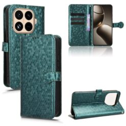 Lacné Kryty | Peňaženkové puzdro Honeycomb Dot Texture Case zelené – Xiaomi 15T Pro | Lacné Kryty
