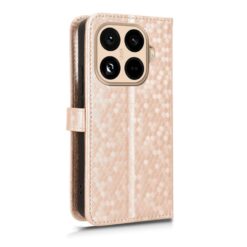 Peňaženkové puzdro Honeycomb Dot Texture Case zlaté – Xiaomi 15T Pro | Lacné Kryty Lacné Kryty | Peňaženkové puzdro Honeycomb Dot Texture Case zlaté – Xiaomi 15T Pro | Lacné Kryty
