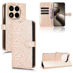 Peňaženkové puzdro Honeycomb Dot Texture Case zlaté – Xiaomi 15T Pro | Lacné Kryty Lacné Kryty | Peňaženkové puzdro Honeycomb Dot Texture Case zlaté – Xiaomi 15T Pro | Lacné Kryty