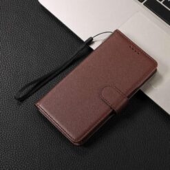 Peňaženkové puzdro Litchi hnedé – Samsung Galaxy S25 FE | Lacné Kryty Lacné Kryty | Peňaženkové puzdro Litchi hnedé – Samsung Galaxy S25 FE | Lacné Kryty