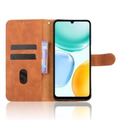 Lacné Kryty | Peňaženkové puzdro Solid hnedé – Honor X5c Plus | Lacné Kryty