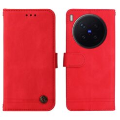 Knižkové puzdro Skin Feel case červené – Vivo X300 Pro