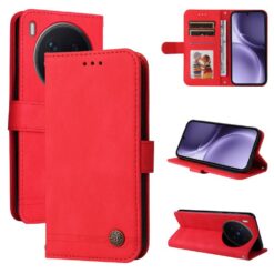 Knižkové puzdro Skin Feel case červené – Vivo X300 Pro | Lacné Kryty Lacné Kryty | Knižkové puzdro Skin Feel case červené – Vivo X300 Pro | Lacné Kryty