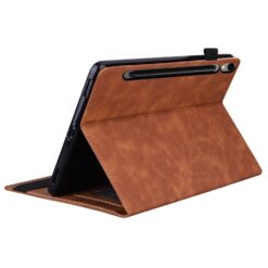 Lacné Kryty | Knižkové puzdro Slot case hnedé – Samsung Galaxy Tab S9 Ultra / S10 Ultra / S11 Ultra / S12 Ultra | Lacné Kryty