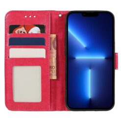 Lacné Kryty | Peňaženkové puzdro Embossing Pattern Kvety červené – T Phone 3 Pro | Lacné Kryty