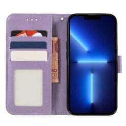 Peňaženkové puzdro Embossing Pattern Kvety fialové – T Phone 3 Pro | Lacné Kryty Lacné Kryty | Peňaženkové puzdro Embossing Pattern Kvety fialové – T Phone 3 Pro | Lacné Kryty