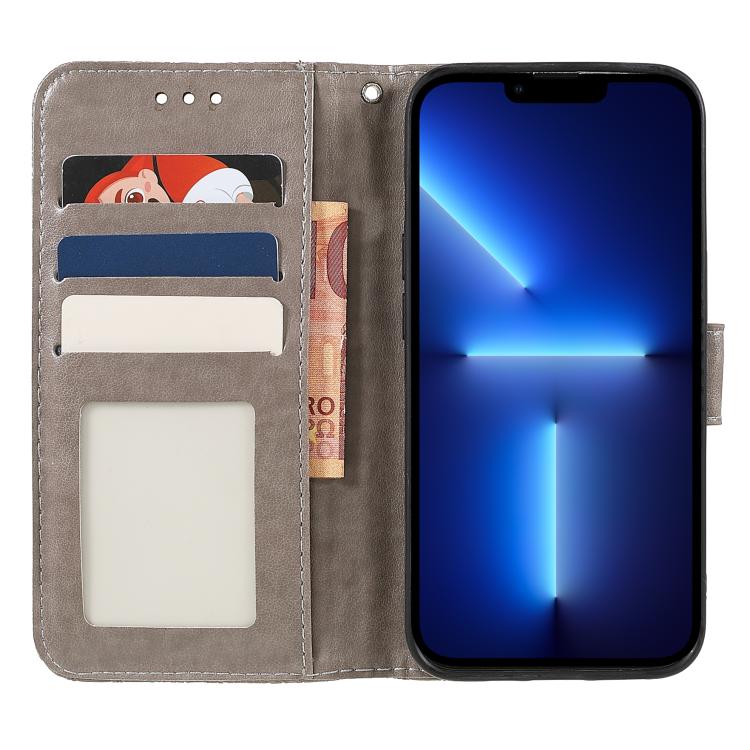 Peňaženkové puzdro Embossing Pattern Kvety sivé – T Phone 3 Pro | Lacné Kryty Lacné Kryty | Peňaženkové puzdro Embossing Pattern Kvety sivé – T Phone 3 Pro | Lacné Kryty