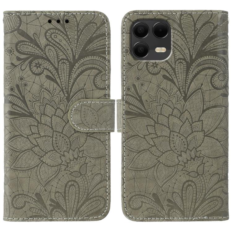 Peňaženkové puzdro Embossing Pattern Kvety sivé – T Phone 3 Pro | Lacné Kryty Lacné Kryty | Peňaženkové puzdro Embossing Pattern Kvety sivé – T Phone 3 Pro | Lacné Kryty