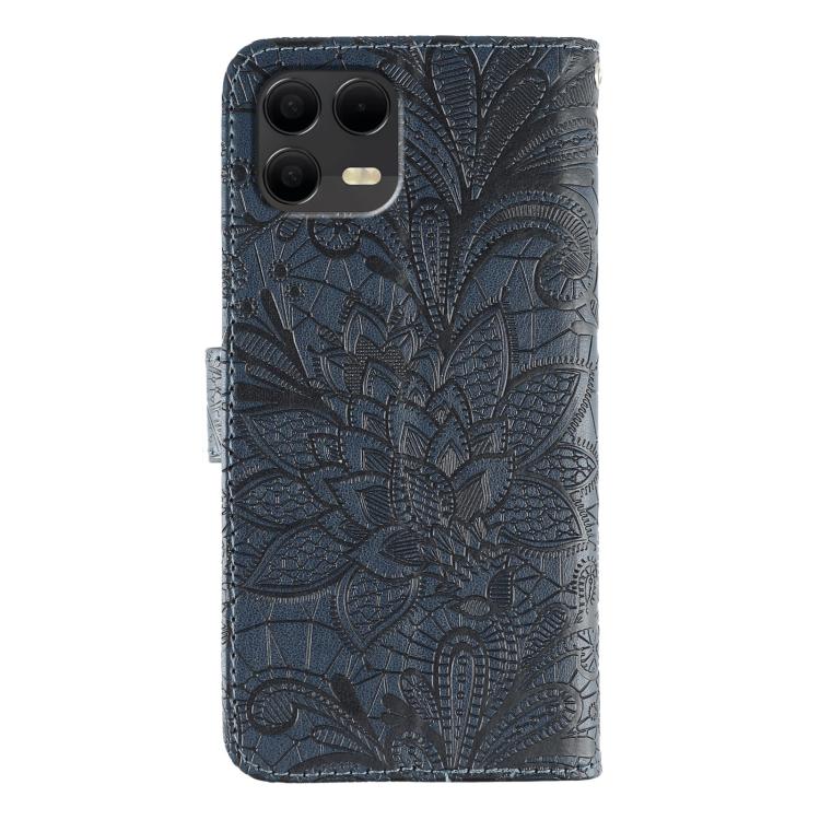 Peňaženkové puzdro Embossing Pattern Kvety tmavomodré – T Phone 3 Pro | Lacné Kryty Lacné Kryty | Peňaženkové puzdro Embossing Pattern Kvety tmavomodré – T Phone 3 Pro | Lacné Kryty