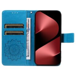 Peňaženkové puzdro Embossing Pattern Slnečnica modré – Huawei Pura 80 Pro | Lacné Kryty Lacné Kryty | Peňaženkové puzdro Embossing Pattern Slnečnica modré – Huawei Pura 80 Pro | Lacné Kryty