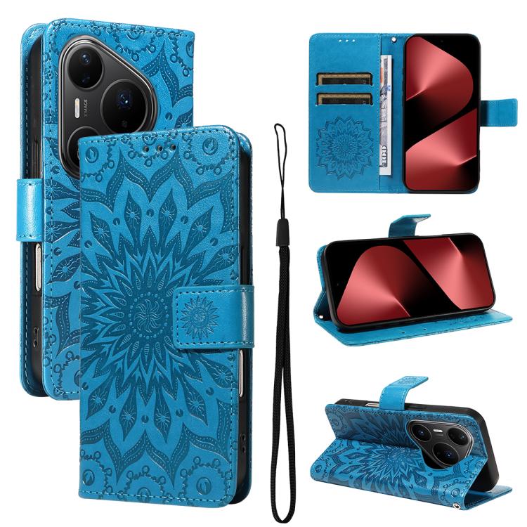 Peňaženkové puzdro Embossing Pattern Slnečnica modré – Huawei Pura 80 Pro | Lacné Kryty Lacné Kryty | Peňaženkové puzdro Embossing Pattern Slnečnica modré – Huawei Pura 80 Pro | Lacné Kryty