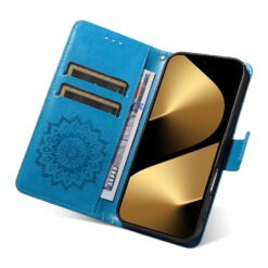 Peňaženkové puzdro Embossing Pattern Slnečnica modré – Huawei Pura 80 Ultra | Lacné Kryty Lacné Kryty | Peňaženkové puzdro Embossing Pattern Slnečnica modré – Huawei Pura 80 Ultra | Lacné Kryty