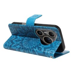 Peňaženkové puzdro Embossing Pattern Slnečnica modré – Huawei Pura 80 Ultra | Lacné Kryty Lacné Kryty | Peňaženkové puzdro Embossing Pattern Slnečnica modré – Huawei Pura 80 Ultra | Lacné Kryty