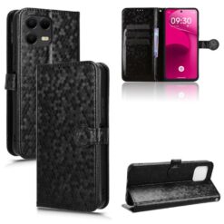 Lacné Kryty | Peňaženkové puzdro Honeycomb Dot Texture Case čierne – T Phone 3 Pro | Lacné Kryty