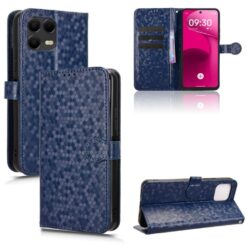 Peňaženkové puzdro Honeycomb Dot Texture Case modré – T Phone 3 Pro | Lacné Kryty Lacné Kryty | Peňaženkové puzdro Honeycomb Dot Texture Case modré – T Phone 3 Pro | Lacné Kryty