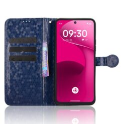 Peňaženkové puzdro Honeycomb Dot Texture Case modré – T Phone 3 Pro | Lacné Kryty Lacné Kryty | Peňaženkové puzdro Honeycomb Dot Texture Case modré – T Phone 3 Pro | Lacné Kryty