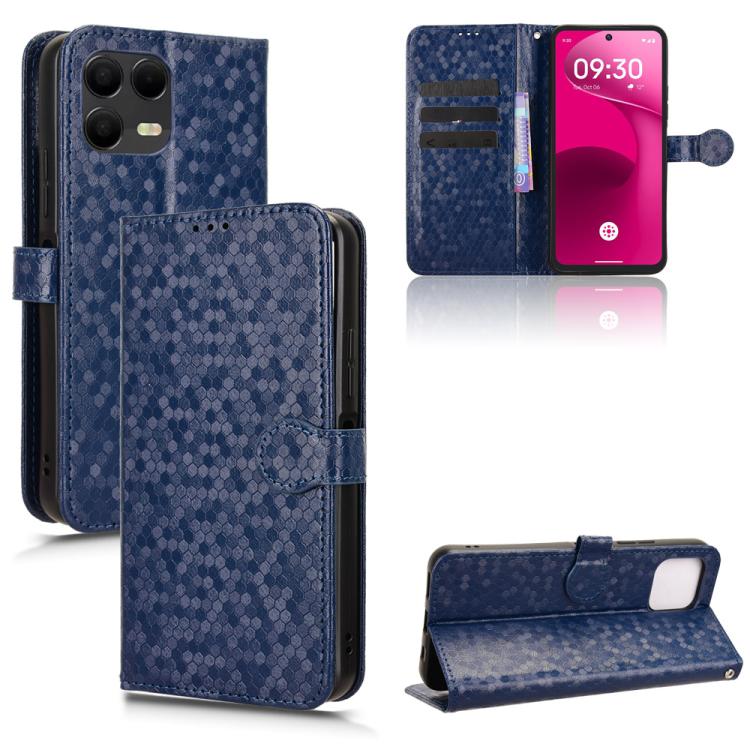 Peňaženkové puzdro Honeycomb Dot Texture Case modré – T Phone 3 Pro | Lacné Kryty Lacné Kryty | Peňaženkové puzdro Honeycomb Dot Texture Case modré – T Phone 3 Pro | Lacné Kryty