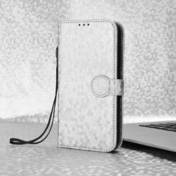 Peňaženkové puzdro Honeycomb Dot Texture Case strieborné – T Phone 3 Pro | Lacné Kryty Lacné Kryty | Peňaženkové puzdro Honeycomb Dot Texture Case strieborné – T Phone 3 Pro | Lacné Kryty