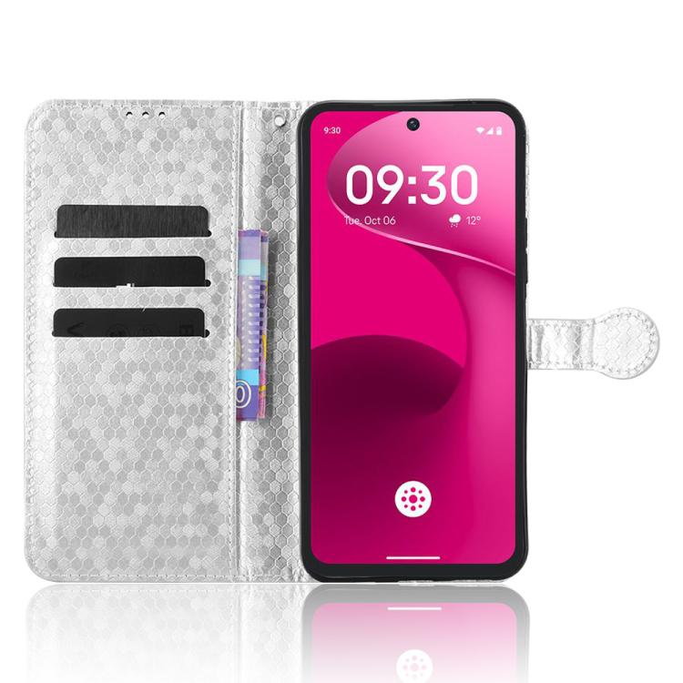 Peňaženkové puzdro Honeycomb Dot Texture Case strieborné – T Phone 3 Pro | Lacné Kryty Lacné Kryty | Peňaženkové puzdro Honeycomb Dot Texture Case strieborné – T Phone 3 Pro | Lacné Kryty