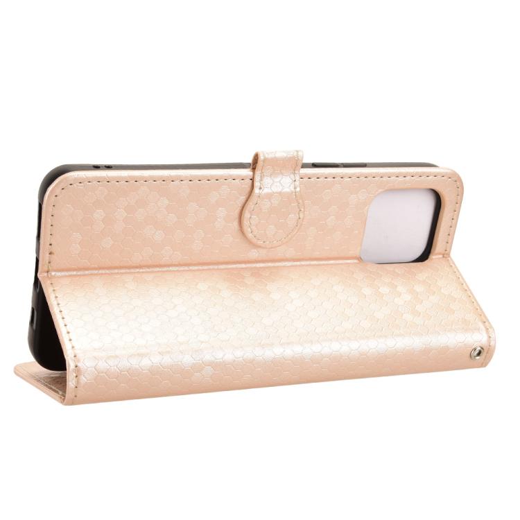 Peňaženkové puzdro Honeycomb Dot Texture Case zlaté – T Phone 3 Pro | Lacné Kryty Lacné Kryty | Peňaženkové puzdro Honeycomb Dot Texture Case zlaté – T Phone 3 Pro | Lacné Kryty