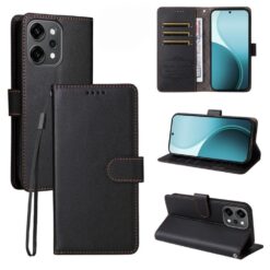 Lacné Kryty | Peňaženkové puzdro Litchi čierne – Oppo Reno 13 Pro | Lacné Kryty