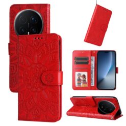 Lacné Kryty | Peňaženkové puzdro Embossing Pattern Slnečnica červené – Honor Magic 8 Pro | Lacné Kryty