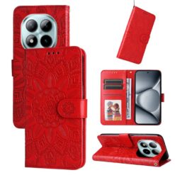 Peňaženkové puzdro Embossing Pattern Slnečnica červené – Xiaomi Redmi Note 15 Pro+ 5G | Lacné Kryty Lacné Kryty | Peňaženkové puzdro Embossing Pattern Slnečnica červené – Xiaomi Redmi Note 15 Pro+ 5G | Lacné Kryty