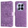 Lacné Kryty | Peňaženkové puzdro Embossing Pattern Slnečnica zelené – Xiaomi Redmi Note 15 Pro 4G | Lacné Kryty