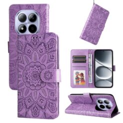 Peňaženkové puzdro Embossing Pattern Slnečnica fialové – Xiaomi Redmi Note 15 Pro 4G | Lacné Kryty Lacné Kryty | Peňaženkové puzdro Embossing Pattern Slnečnica fialové – Xiaomi Redmi Note 15 Pro 4G | Lacné Kryty
