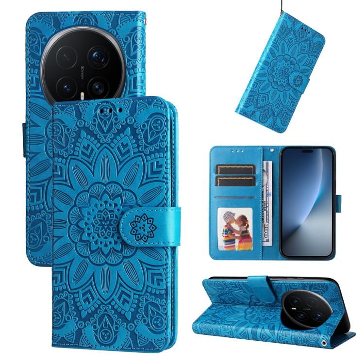 Peňaženkové puzdro Embossing Pattern Slnečnica modré – Honor Magic 8 Pro | Lacné Kryty Lacné Kryty | Peňaženkové puzdro Embossing Pattern Slnečnica modré – Honor Magic 8 Pro | Lacné Kryty