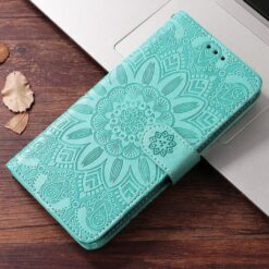 Lacné Kryty | Peňaženkové puzdro Embossing Pattern Slnečnica zelené – Xiaomi Redmi Note 15 Pro 4G | Lacné Kryty