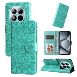 Peňaženkové puzdro Embossing Pattern Slnečnica zelené – Xiaomi Redmi Note 15 Pro+ 5G | Lacné Kryty Lacné Kryty | Peňaženkové puzdro Embossing Pattern Slnečnica zelené – Xiaomi Redmi Note 15 Pro+ 5G | Lacné Kryty