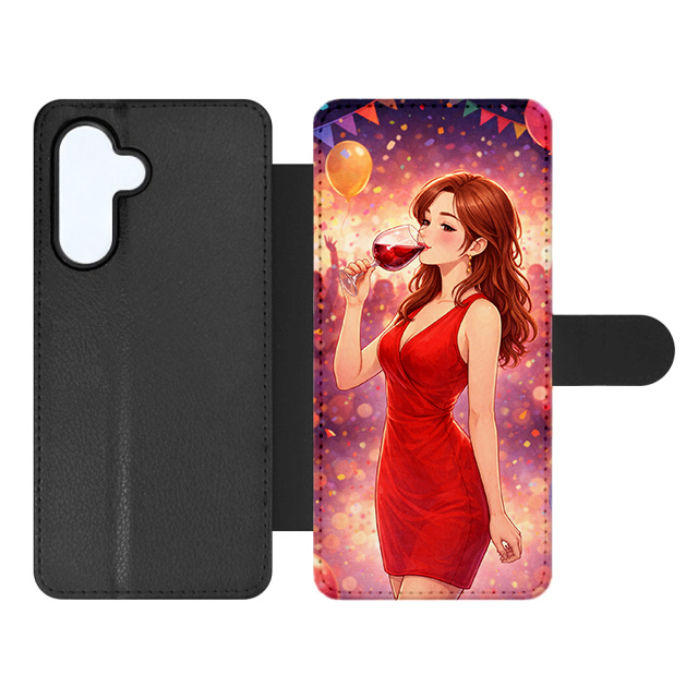 Knižkové puzdro Creative Case 01 Žena s Vínom – Samsung Galaxy A17 5G | Lacné Kryty Lacné Kryty | Knižkové puzdro Creative Case 01 Žena s Vínom – Samsung Galaxy A17 5G | Lacné Kryty