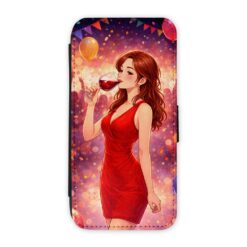 Knižkové puzdro Creative Case 01 Žena s Vínom – Samsung Galaxy A55 5G
