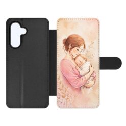 Lacné Kryty | Knižkové puzdro Creative Case 04 Matka a dieťa – Samsung Galaxy A55 5G | Lacné Kryty