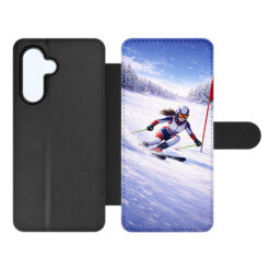 Lacné Kryty | Knižkové puzdro Creative Case 06 Lyžiarka – Samsung Galaxy A54 5G | Lacné Kryty
