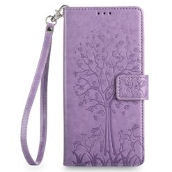 Peňaženkové puzdro Embossing Pattern Strom case fialové – Xiaomi 17 Ultra
