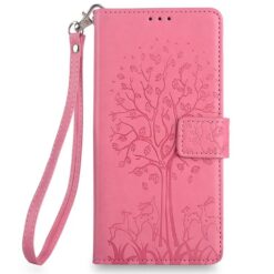 Peňaženkové puzdro Embossing Pattern Strom case ružové – Xiaomi 17 Ultra