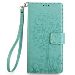 Peňaženkové puzdro Embossing Pattern Strom case zelené – Xiaomi 17 Ultra