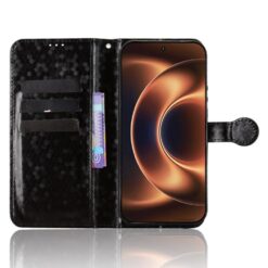 Peňaženkové puzdro Honeycomb Dot Texture Case čierne – Xiaomi 17 Ultra | Lacné Kryty Lacné Kryty | Peňaženkové puzdro Honeycomb Dot Texture Case čierne – Xiaomi 17 Ultra | Lacné Kryty