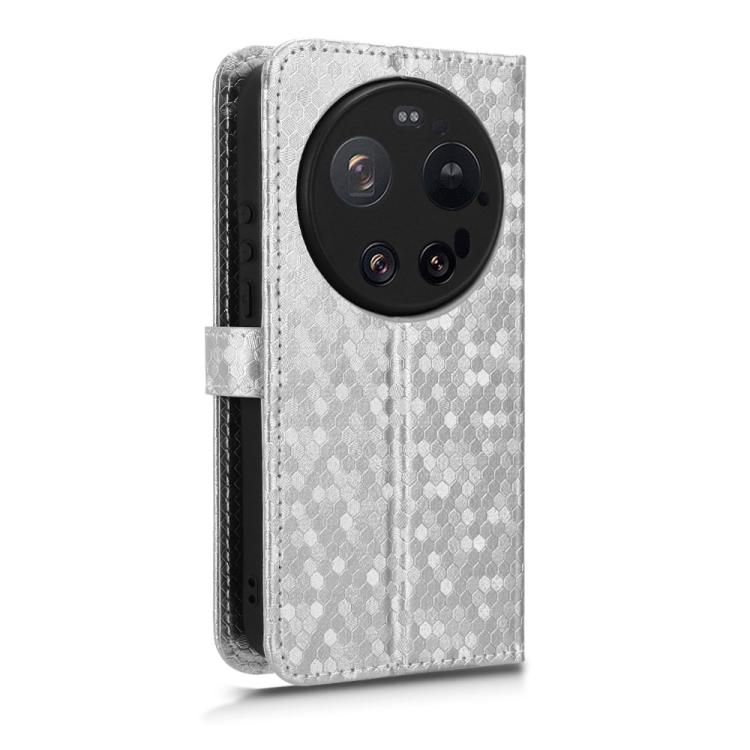 Peňaženkové puzdro Honeycomb Dot Texture Case strieborné – Xiaomi 17 Ultra | Lacné Kryty Lacné Kryty | Peňaženkové puzdro Honeycomb Dot Texture Case strieborné – Xiaomi 17 Ultra | Lacné Kryty