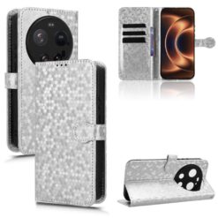 Peňaženkové puzdro Honeycomb Dot Texture Case strieborné – Xiaomi 17 Ultra | Lacné Kryty Lacné Kryty | Peňaženkové puzdro Honeycomb Dot Texture Case strieborné – Xiaomi 17 Ultra | Lacné Kryty
