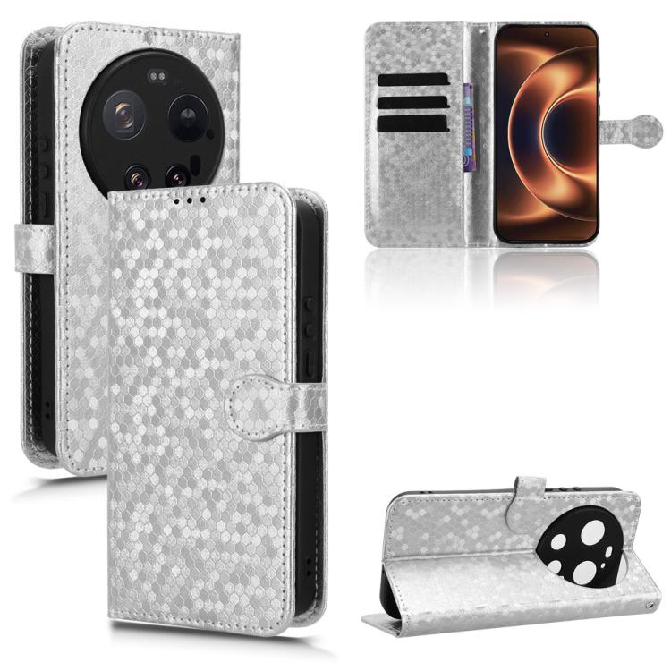 Peňaženkové puzdro Honeycomb Dot Texture Case strieborné – Xiaomi 17 Ultra | Lacné Kryty Lacné Kryty | Peňaženkové puzdro Honeycomb Dot Texture Case strieborné – Xiaomi 17 Ultra | Lacné Kryty