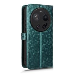 Peňaženkové puzdro Honeycomb Dot Texture Case zelené – Xiaomi 17 Ultra | Lacné Kryty Lacné Kryty | Peňaženkové puzdro Honeycomb Dot Texture Case zelené – Xiaomi 17 Ultra | Lacné Kryty