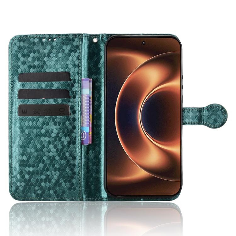 Peňaženkové puzdro Honeycomb Dot Texture Case zelené – Xiaomi 17 Ultra | Lacné Kryty Lacné Kryty | Peňaženkové puzdro Honeycomb Dot Texture Case zelené – Xiaomi 17 Ultra | Lacné Kryty