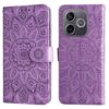 Lacné Kryty | Peňaženkové puzdro Embossing Pattern Slnečnica zelené – Honor 600 Lite | Lacné Kryty