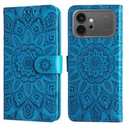 Peňaženkové puzdro Embossing Pattern Slnečnica modré – Honor 600 / Honor 600 Pro